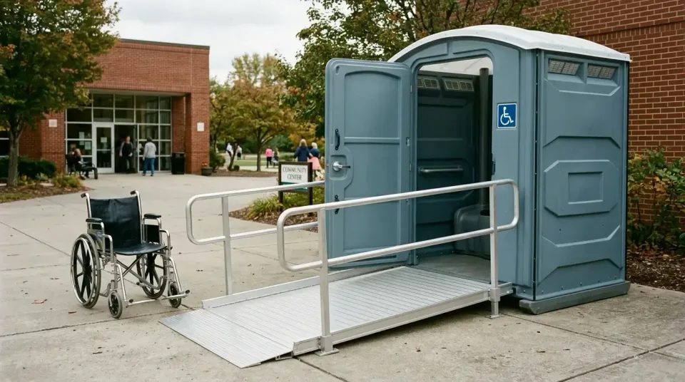 Wheelchair-accessible Porta Potty — Outdoor Wheelchair-accessible Porta Potty — Outdoor